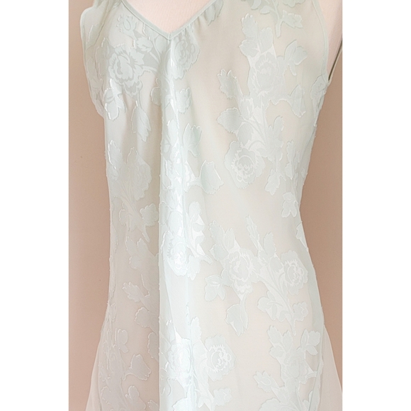 Vintage Sheer Floral Two Piece Robe & Slip Matching Set L.A. Intimates Nightgown - Picture 5 of 16